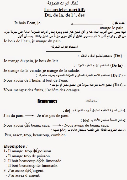 درس بسيط للمبتدئين في اللغة الفرنسية 4
