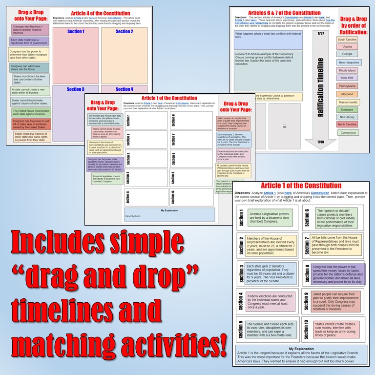 Students of History Constitution Google Drive Interactive Notebook
