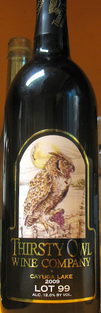 A bottle of Thirsty Owl Wine Company 2009 