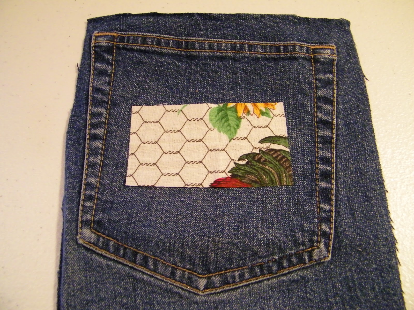a Paisley Sunflower Blue Jean Pocket Pot Holders Tutorial