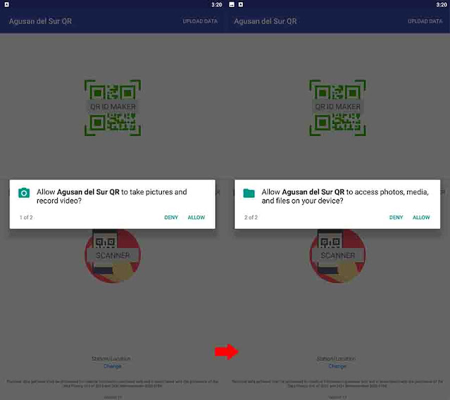 Open the Agusan del Sur QR Code app on your mobile device. Allow access