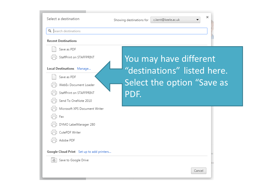 Print to pdf