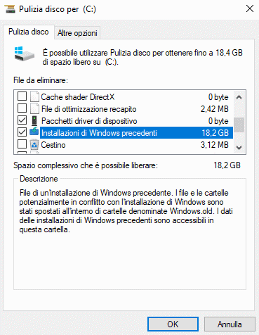 Come liberare 25 Gb di spazio da Windows 10 dopo l’ultimo aggiornamento