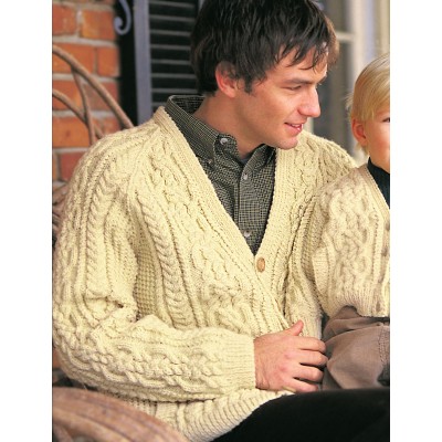 cardigan pattern knitting aran patterns mens cable dad knit knitted patons julia miss yarnspirations