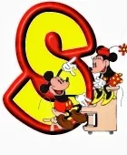 Lindo alfabeto de Mickey y Minnie tocando el piano S.