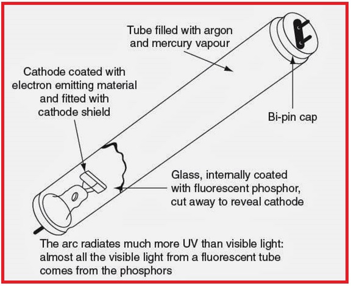 Fluorescent lamp construction.