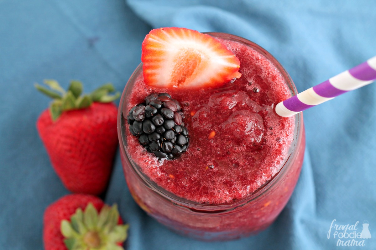 Frugal Foodie Mama Double Berry Tea Smoothie