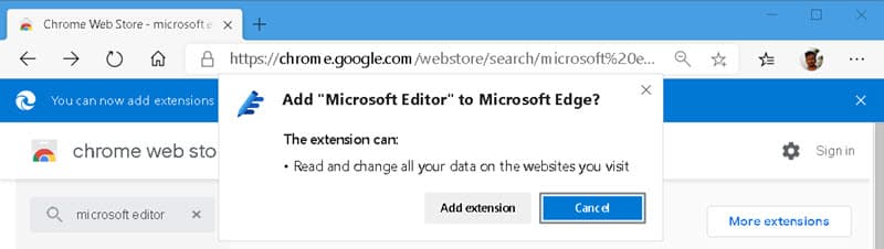 Add extensions from Google Chrome web store in Microsoft Edge Add extensions from Google Chrome web store in Microsoft Edge