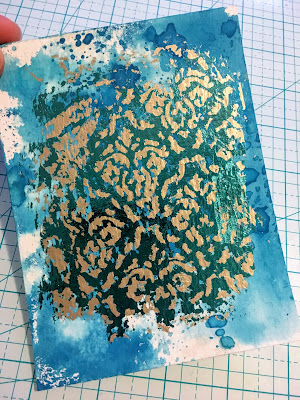 Frilly and Funkie: Saturday Showcase - Mixed Media Foiling Technique with SewPaperPaint #mixedmedia #timholtz #cardmaking #tutorial #technique #ideaology #rangerink #foiling #gluestick #sizzix #foundrelatives #paperdolls #distressink #distressoxide #vintage #stencil #diecut #cards #sewpaperpaint #autumnclark