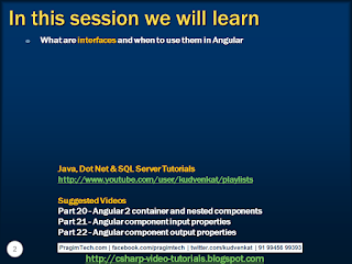 Sql server, .net and c# video tutorial: Interfaces in Angular 2