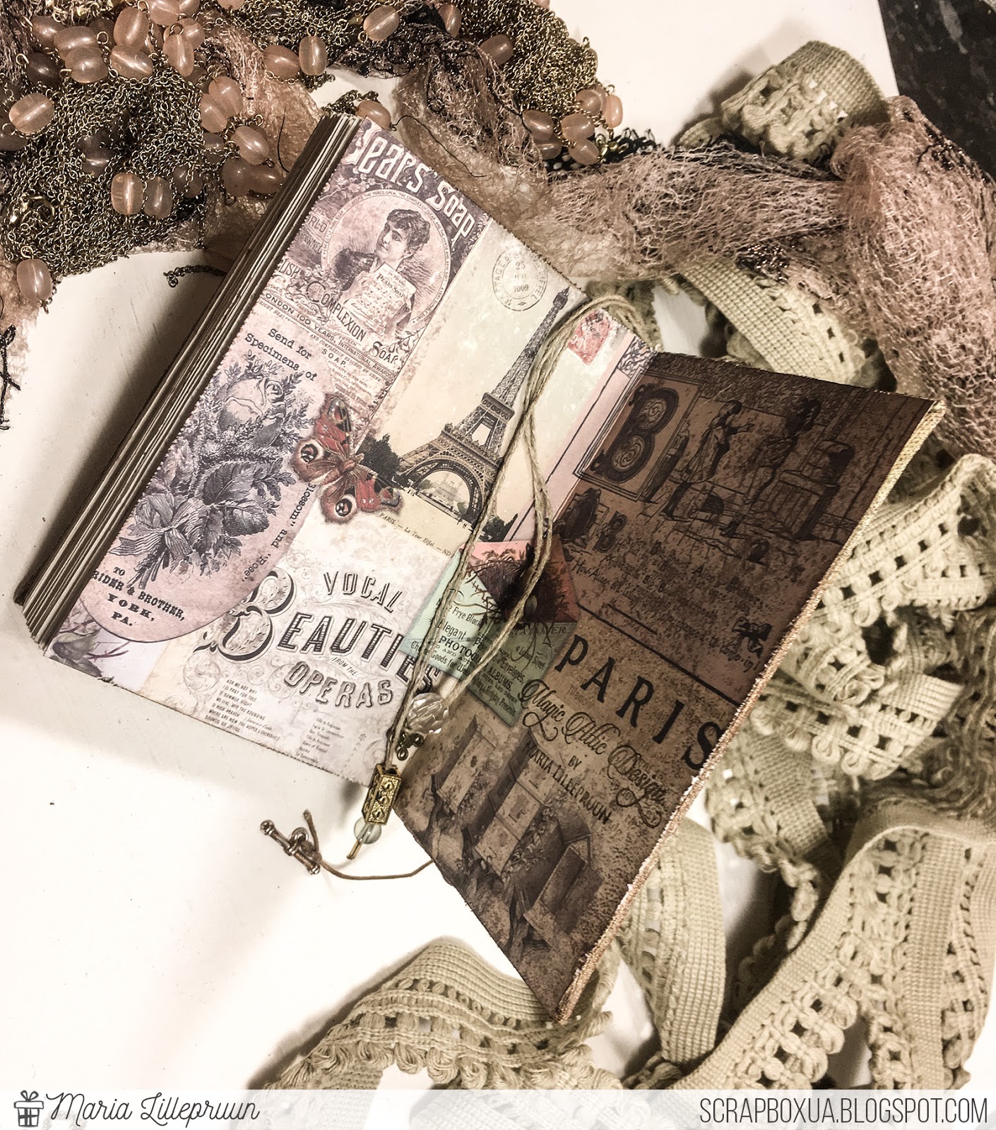 Vintage feminine notebook Magic Attic Design