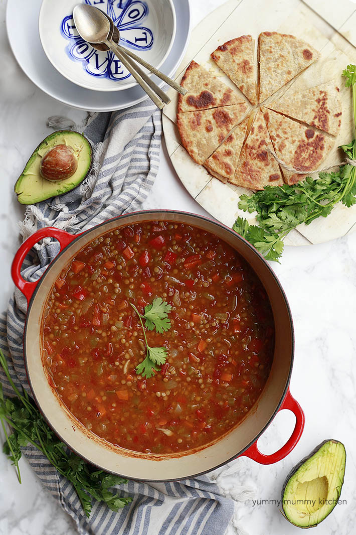 Mexican Lentil Soup | Yummy Mummy Kitchen | A Vibrant Vegetarian Blog