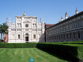 The facade of the Certosa in Pavia