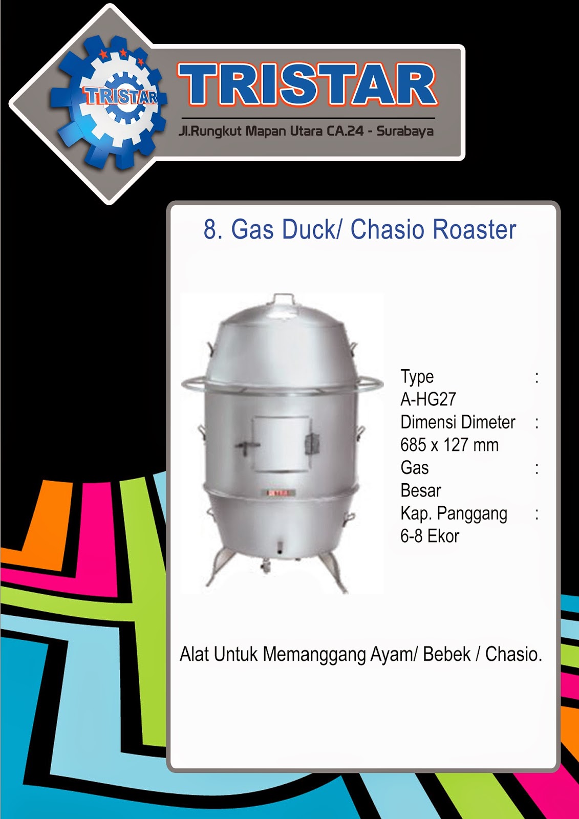 Gas Duck / Chasio Roaster Mesin Pemanggang