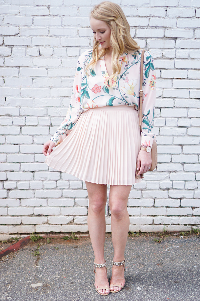 how to style a skirt and top how to style a skirt and top, strawberry chic, loft vine top, peplum skirt, spring wedding guest outfit