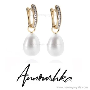 Kate Middleton wears Annoushka Pearl and Kiki Diamond Hoop Earrings