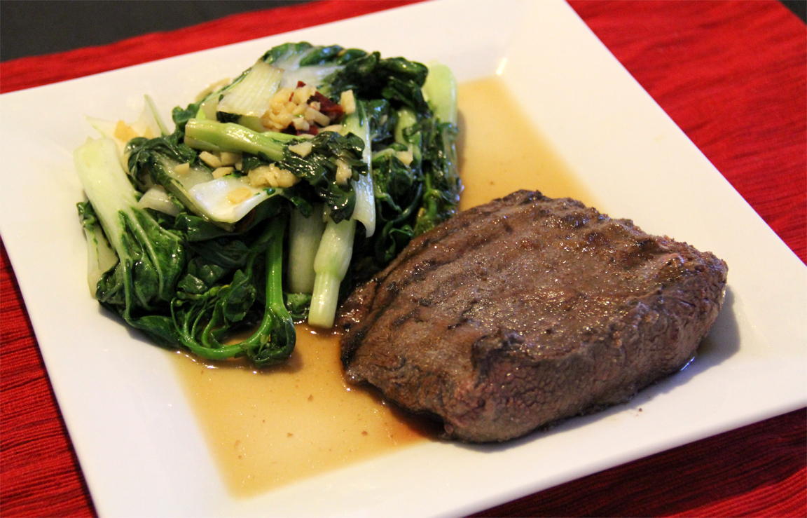 i heart paleo rare flat iron steak with bok choy