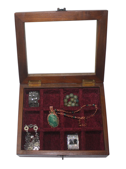 Handmade Art Teak Wood Jewelry Box (TWC005JB)