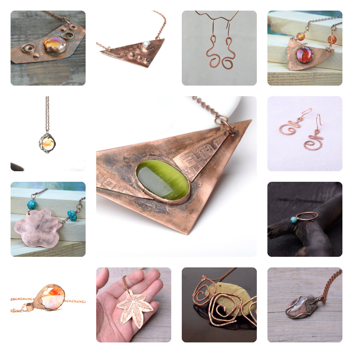 Modern Handmade jewelry copper jewelry