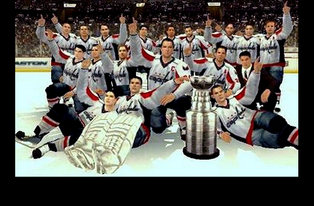  While we're at it, here's an NHL2K9 video game rendering of the Capitals celebrating a Stanley Cup championship.