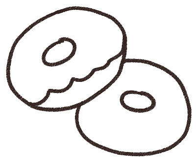 ドーナッツのイラスト（お菓子） モノクロ線画