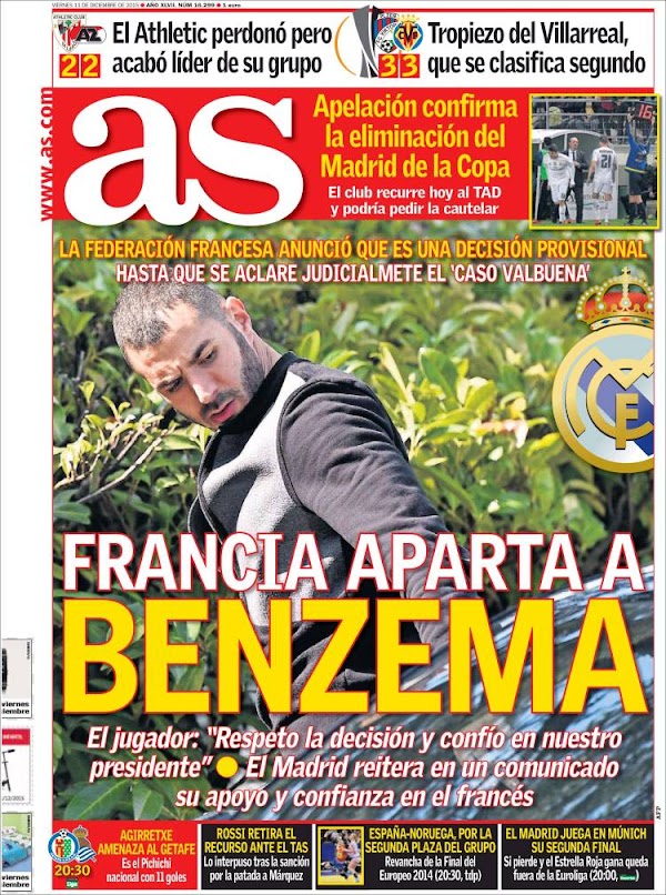 Real Madrid, AS: "Francia aparta a Benzema"