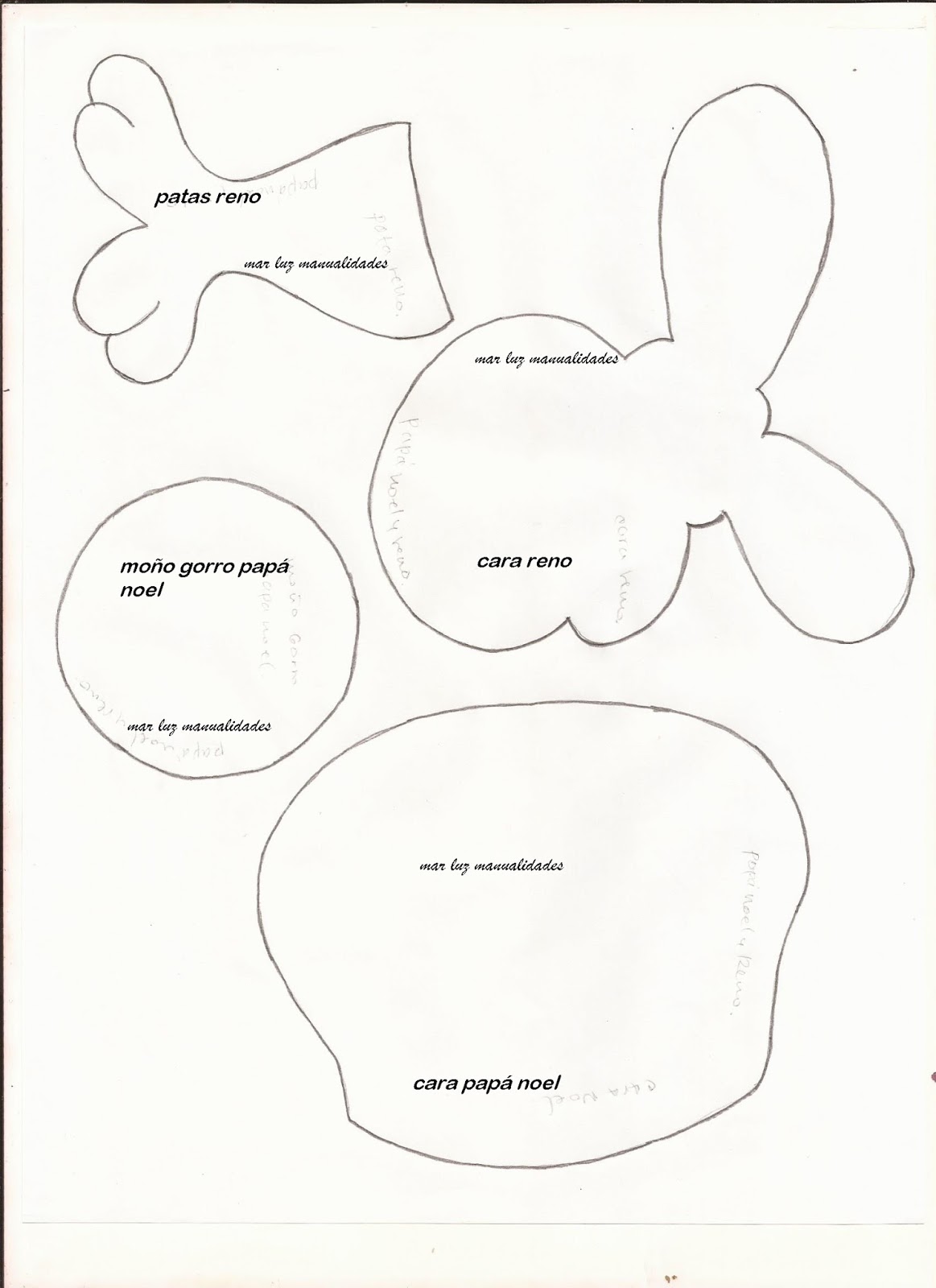 Moldes Papa Noel Y Reno En Foamy