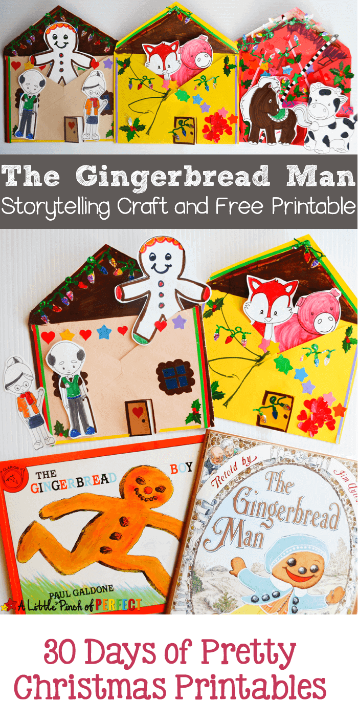 Gingerbread Man Storytelling Craft and Free Printables: 30 Days of Pretty Christmas Printables
