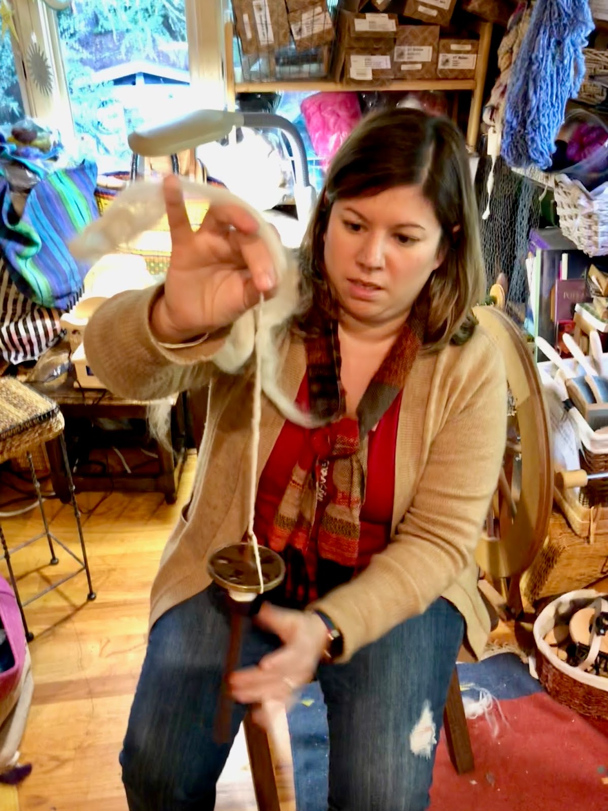 CENTERING WITH FIBER Spinning ,Saori weaving classes ,Saori looms, and