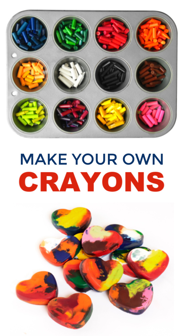 Make your own crayons in fun shapes using this easy recipe tutorial for kids!  Recycle those old crayon pieces into something new like alphabet or muffin tin crayons. #homemadecrayons #homemadecrayonsforkids #recycledcrayons #recycledcrayonsdiy #makeyourowncrayons #crayons #muffintincrayons #growingajeweledrose #crayonsrecipe #crayonscraft