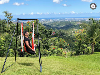 yoga, aeroyoga, aerial yoga, air yoga, fly, flying, columpio, gravity, swing, trapeze, clases, cursos, aire libre, naturaleza, viajes, puerto rico, tutorial