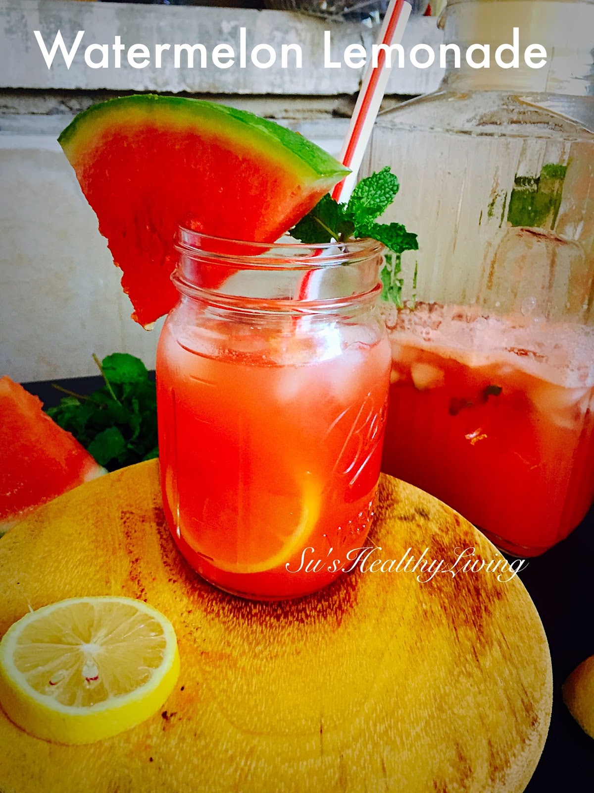 Su'sHealthyLiving Agua Fresca ( Watermelon lemonade)