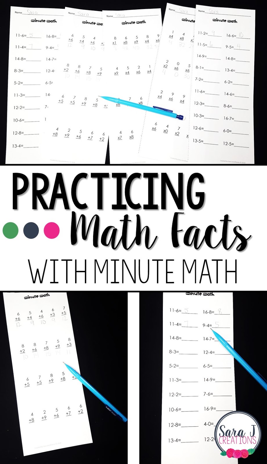 Practicing Basic Math Facts | Sara J Creations
