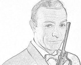 Sean Connery as James Bond coloring pages coloring.filminspector.com