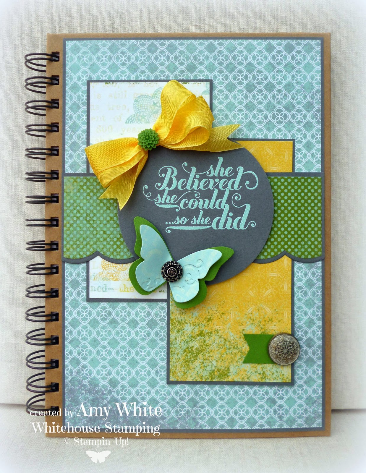 White House Stamping: Butterfly Believe Journal