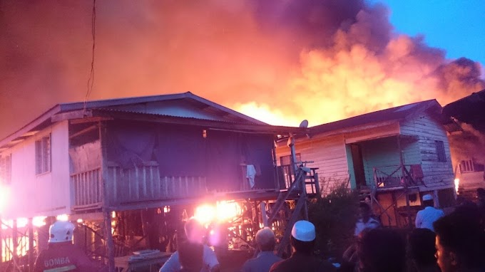 Kebakaran di Kampung Landung Ayang Laut, Kudat
