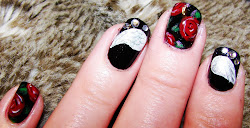 wings angel dark roses nail