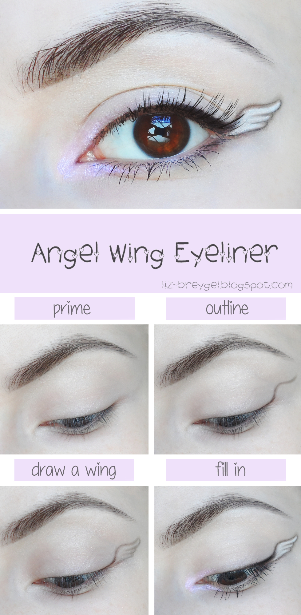 An Angel Wing Eyeliner Look StepbyStep Makeup Tutorial January Girl
