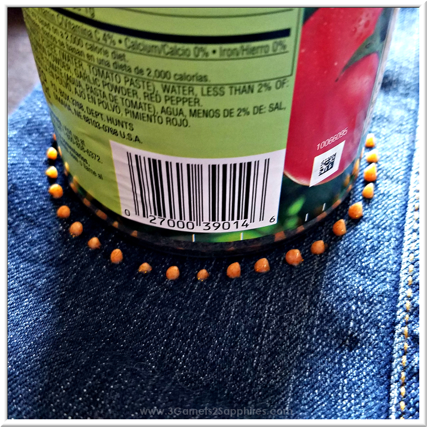 3 & 2 Sapphires Craft with Glitter Fabric Paint Pens on Denim