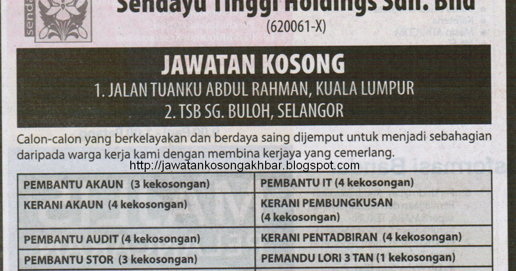 Kerja Kosong Sungai Buloh  Jawatan Kosong Honda Sg Buloh Kerkose