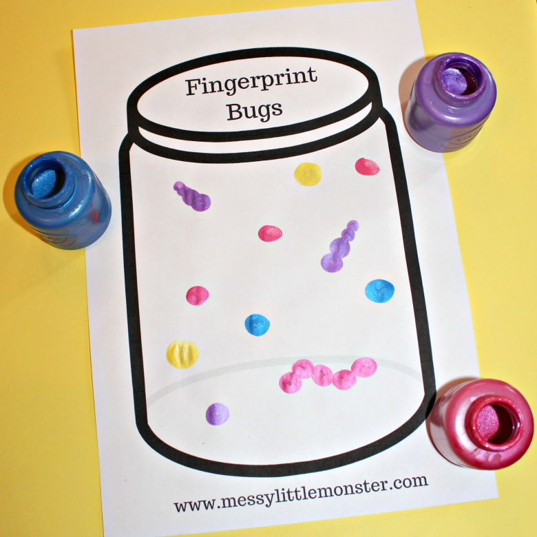 Fingerprint Bug Jar Craft Messy Little Monster