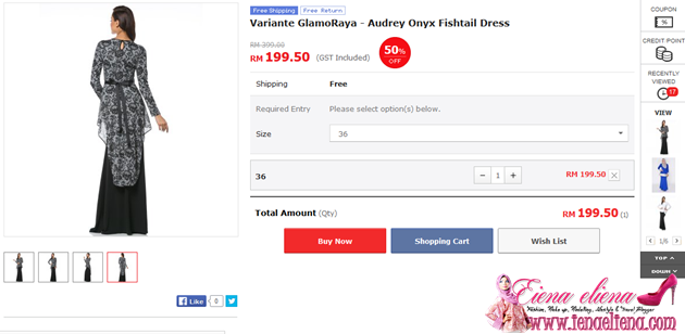 Variante GlamoRaya - Audrey Onyx Fishtail Dress