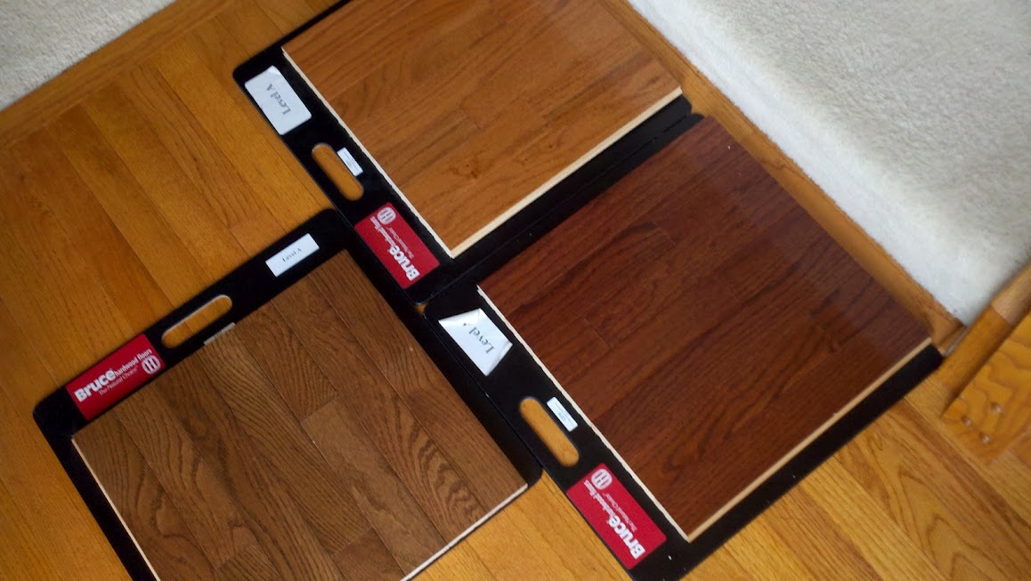 Building A Ryan Home Avalon Wood Floor Options Colors Clockwise Starting With The Left Saddle Brown Gunstock Yellow And Cherry Red
