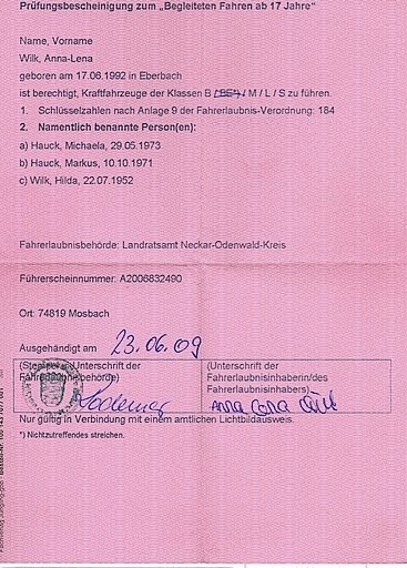 Führerschein Nach Hochzeit ändern Kosten Deutsch heute: Führerschein mit 17?