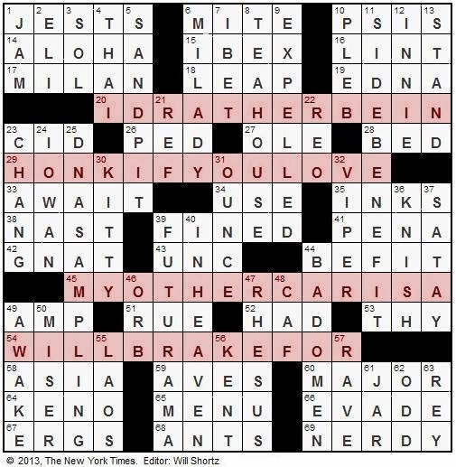 The New York Times Crossword in Gothic 11.25.13 — Stickers and Stingers