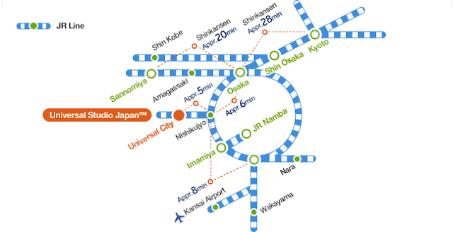 Universal Studios Osaka train map