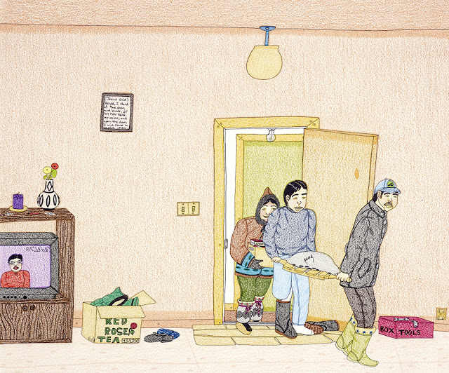 Annie Pootoogook, “Bringing Home Food”, 2003-2004 © Annie Pootoogook