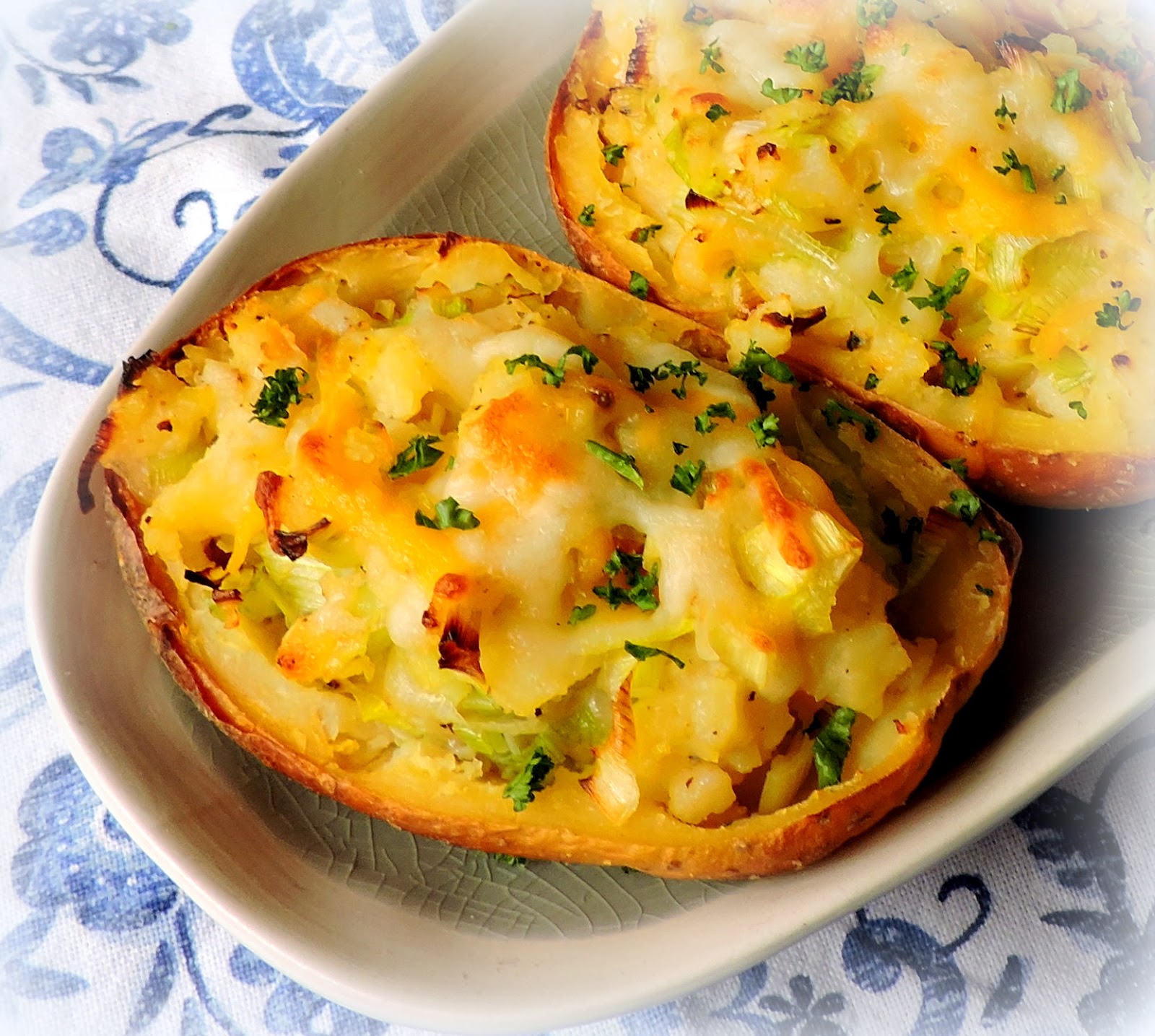 Twice Baked Potatoes with Leeks & Cheese | The English Kitchen