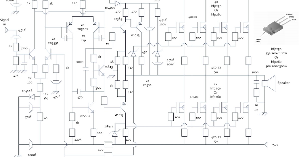 400w High Power Mosfet Amplifier Gambar Skema