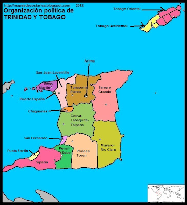 Mapa de Trinidad y Tobago ~ World Of Map